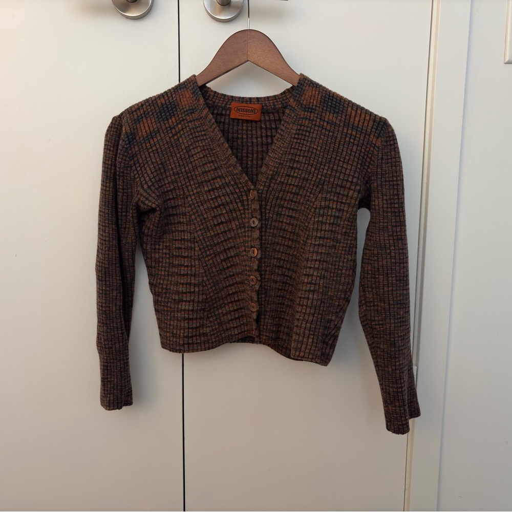 Cropped Missoni Brown and Black Cardigan